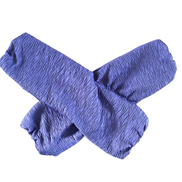 Mara Hoffman Lorina Blue Bikini Top Off the Shoulder Textured X Large - Picture 7 of 13